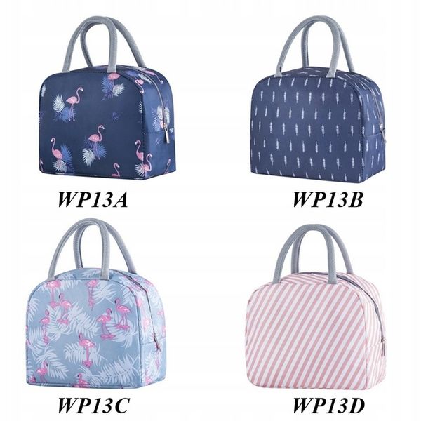 Torebka Termiczna LUNCH BOX Piknik Izolowana Na Jedzenie Granatowa Flemingi zdjęcie 8