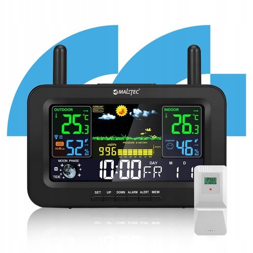 Stacja Pogodowa Bezprzewodowa Termometr Barometr Czujnik Zewnętrzny na Arena.pl