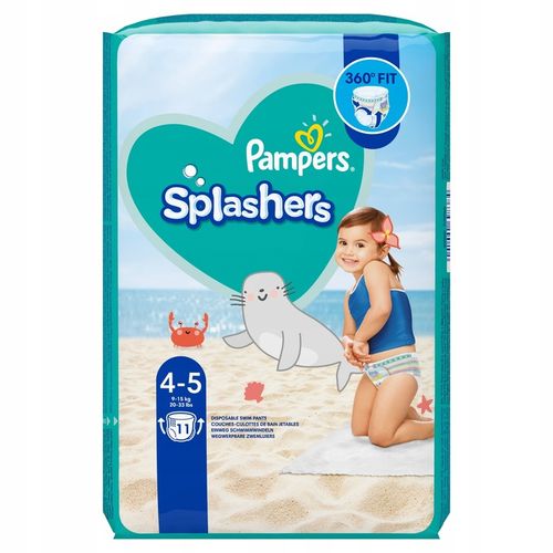 PAMPERS SPLASHERS PIELUCHY DO PŁYWANIA KĄPIELI NA BASEN R.4-5 9-15KG 11 SZT na Arena.pl