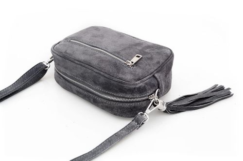 VERA PELLE torebka damska zamszowa listonoszka z paskiem V310 c.zielona na Arena.pl