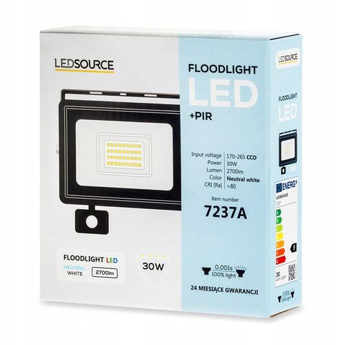 Halogen Naświetlacz 30W LED ZEWNĘTRZNY LAMPA Czujnik RUCHU ZMIERZCHU Garaż na Arena.pl