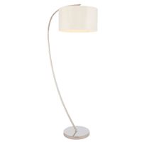 Lampa podłogowa Josephine 72388 Endon łukowa okrągły abażur biały nikiel