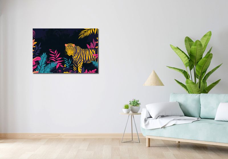 Obraz 90x60cm Tygrys w Rozdarciu zdjęcie 2