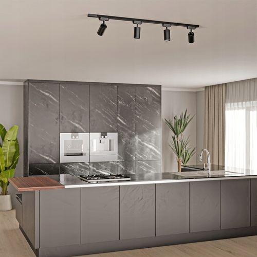 Zestaw Szynoprzewód Szyna 1m + 4x Oprawa Halogenowa LED GU10 Lampa na Arena.pl