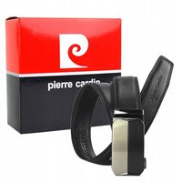 skórzany męski pasek z automatyczną klamrą - pierre cardin
