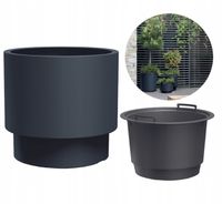 Donica Doniczka Osłonka Heos Antracyt 40 z Wkładem Styl i Funkcjonalność