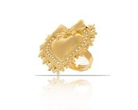 pierścionek serce z kokardką z kryształkami preciosa (r23/zim/101au)