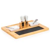 Deska bambusowa 40x30 cm zestaw 14el. patera, taca do serwowania sera, przekąsek