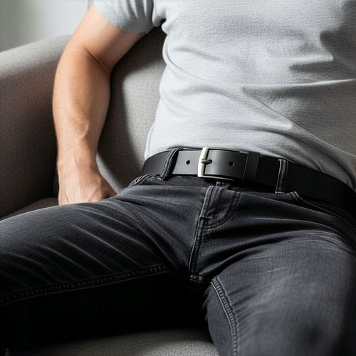 Pasek Męski Skórzany STEVENS Czarny 3cm Wąski Spodni Garnituru Jeans na Arena.pl