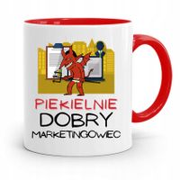 Dla Marketingowca Marketing Kubek Czerwony Prezent Z Nadrukiem Ze Zdjęciem