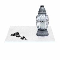 SZKLANA PODSTAWKA POD ZNICZE Z DEDYKACJĄ 30x20cm 493a