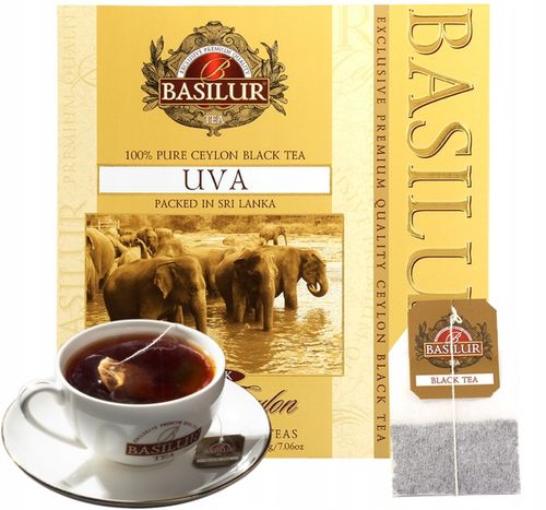 Basilur UVA herbata ekspresowa CZARNA bez dodatków CEYLON - 100 x 2 g na Arena.pl