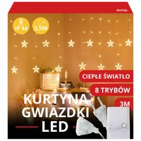 kurtyna świetlna lampki gwiazdki girlanda światełka świąteczne 3m ciepłe
