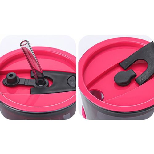 kubek z kolorowego szkła na kawę herbatę ze słomką i zamknięciem 400 ml na Arena.pl