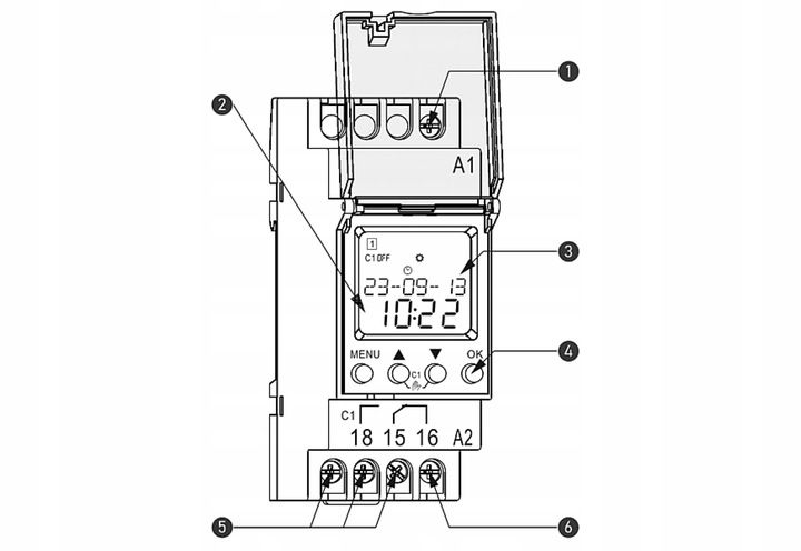 Elektroniczny Programator Czasowy Timer z Wyświetlaczem LCD na Szynę DIN zdjęcie 5