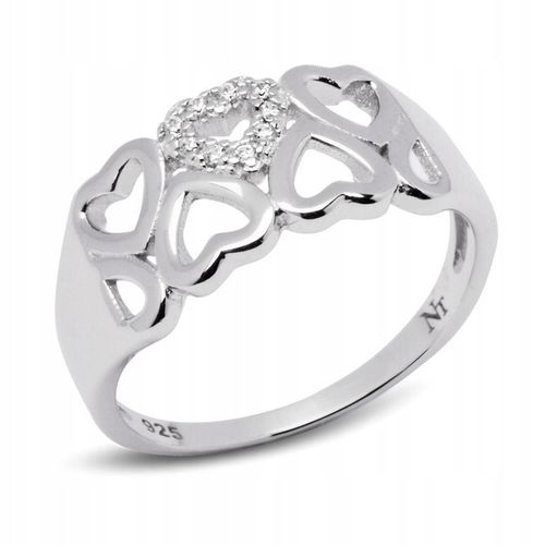 Pierścionek Obrączka Srebrna z Serduszkami na Arena.pl