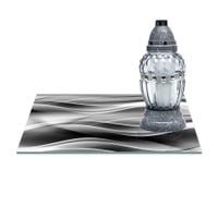 SZKLANA PODSTAWKA POD ZNICZE 40x30cm Jedwab 242b