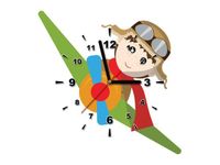 40X40CM ZEGAR SAMOLOT CHŁOPCEM OBRAZ