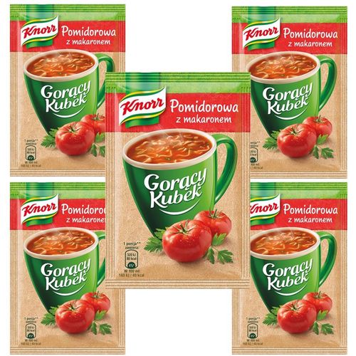 Knorr Gorący Kubek Pomidorowa z makaronem 19 g x 5 sztuk na Arena.pl
