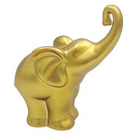 ZŁOTY SŁOŃ FIGURKA CERAMICZNA SŁONIK NA SZCZĘŚCIE NA PREZENT DUŻY 23 cm