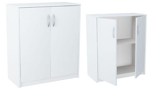 Komoda dwudrzwiowa, Classic, 74x35x85 cm, biel, mat | TYLETEGOTU na Arena.pl