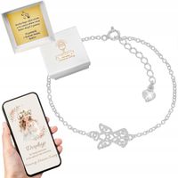 SREBRNA BRANSOLETKA DZIECIĘCA ANIOŁEK DLA DZIEWCZYNKI + DEDYKACJA GRATIS