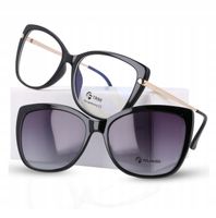 Damskie OKULARY Zerówki oprawki do KOMPUTERA + NAKŁADKA PRZECIWSŁONECZNA