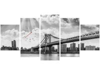 70CM 150CM ZEGAR 5 ELEM BROOKLYN NOWY JORK DRUK OBRAZ