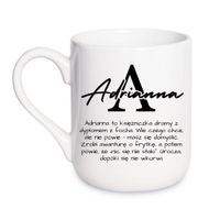 KUBEK Z IMIENIEM "ADRIANNA" Wzór - Elegant Coffee 330 ml