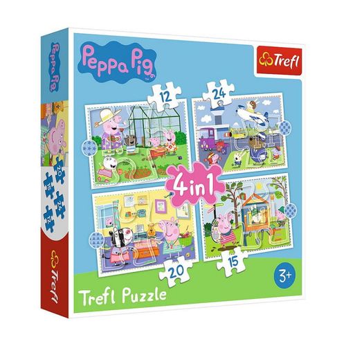 PUZZLE 4W1 WSPOMNIENIA Z WAKACJI ŚWINKA PEPPA na Arena.pl