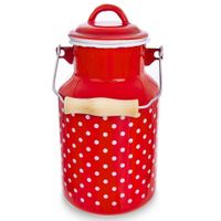 Kanka Emaliowana Bańka Konwia Metalowa Pojemnik na Mleko do Mleka Retro