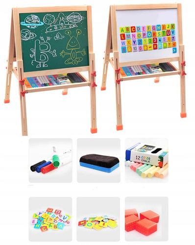 Drewniana Tablica Magnetyczna Kredowa magnesy 709 45 x 90cm na Arena.pl