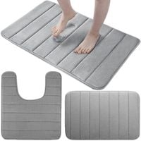 3szt Dywaniki Łazienkowe KOMPLET ANTYPOŚLIZGOWE Mega Miękkie 12mm Grubości