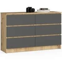 Komoda do salonu, sypialni, 6 szuflad, STILO, 120x40x77 cm | TYLETEGOTU