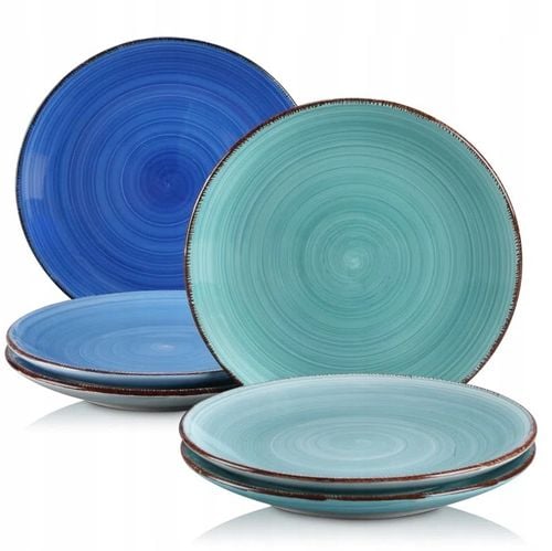 Serwis obiadowy na 6 osób zestaw talerzy ceramicznych AZURE AURA 6 os 18 el na Arena.pl
