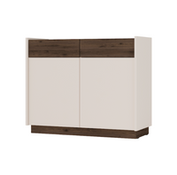 Komoda Mała 2 Drzwi 2 Szuflady Piaskowy Beż + Orzech Okapi 172 cm KORTIS LP