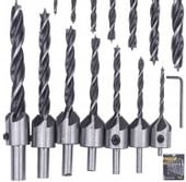 ZESTAW WIERTEŁ DO DREWNA Z POGŁĘBIACZEM WIERTŁA 7 PM-ZWZP-7T