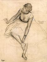 Dancer Adjusting Her Slipper, Edgar Degas - plakat 60x80 cm