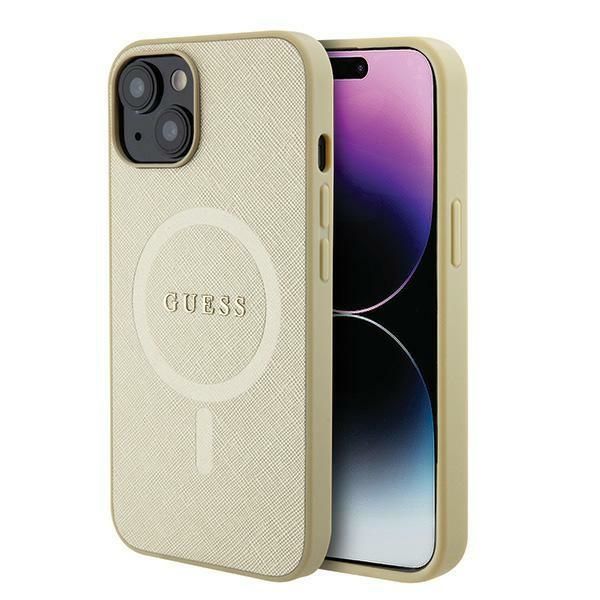 Etui Guess do iPhone 15 Plus, iPhone 14 Plus, Złoty, MagSafe zdjęcie 1