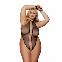 dreamgirl body siateczkowe plus size z łańcuszkiem i regulacją