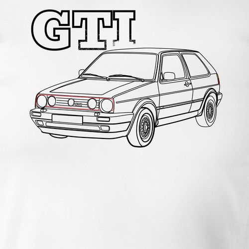Koszulka z samochodem VW Golf 2 II męska biała REGULAR XL na Arena.pl