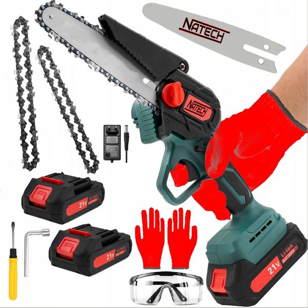 PIŁA AKUMULATOROWA ELEKTRYCZNA RĘCZNA MINI 6'' 2x AKUMULATOR + 2x ŁAŃCUCH zdjęcie 10