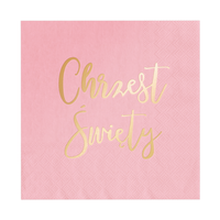 Serwetki Chrzest różowe 10szt