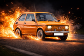 Opłatek na tort Fiat 126 p Maluch Fiacik Samochód Auto Format A4