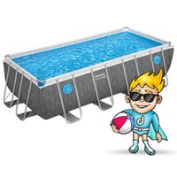 bestway basen stelażowy splashview 488x244x122cm szary rattan 10w1 561mb