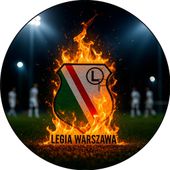 Opłatek na tort Legia Warszawa Klub Herb Piłka Nożna Proporzec Tekst Gratis