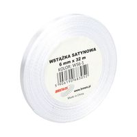 WSTĄŻKA SATYNOWA 6MM X 32M WS6-1 BREWIS BIAŁA