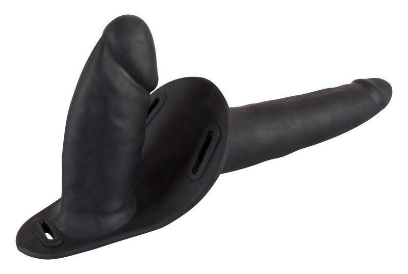 Double Strap On Black Silicone zdjęcie 6