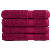 Ręczniki premium SOLUND, 4 szt., bordowe, 100x200 cm, 600 g/cm²