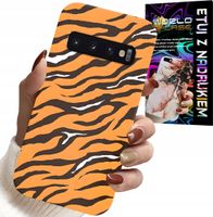 ETUI DO SAMSUNG GALAXY S10 PLUS - PLECKI W TYGRYSIE PASKI POKROWIEC +FOLIA